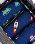 Outer Space Sock Box - 3 Pairs of Bamboo Socks (His)
