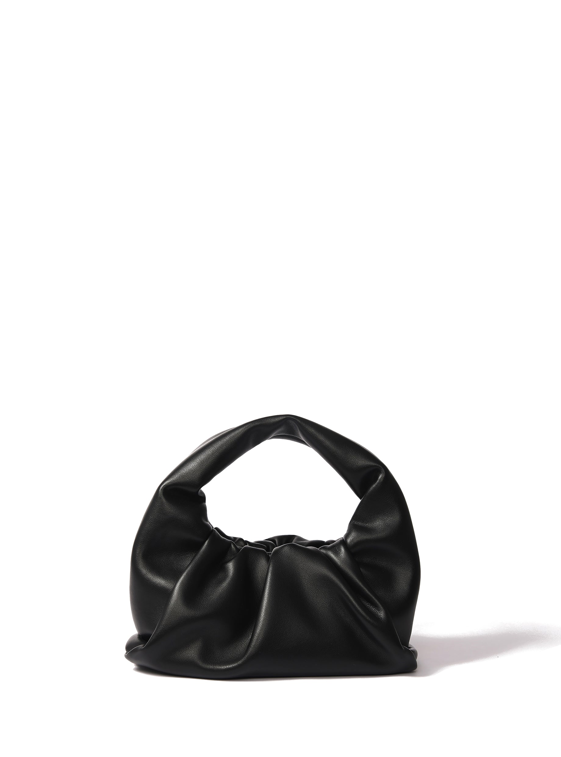 Luxury Marshmallow Croissant Bag, premium soft black leather handbag, trendy evening clutch, stylish statement piece by Bob Oré at brixbailey.com