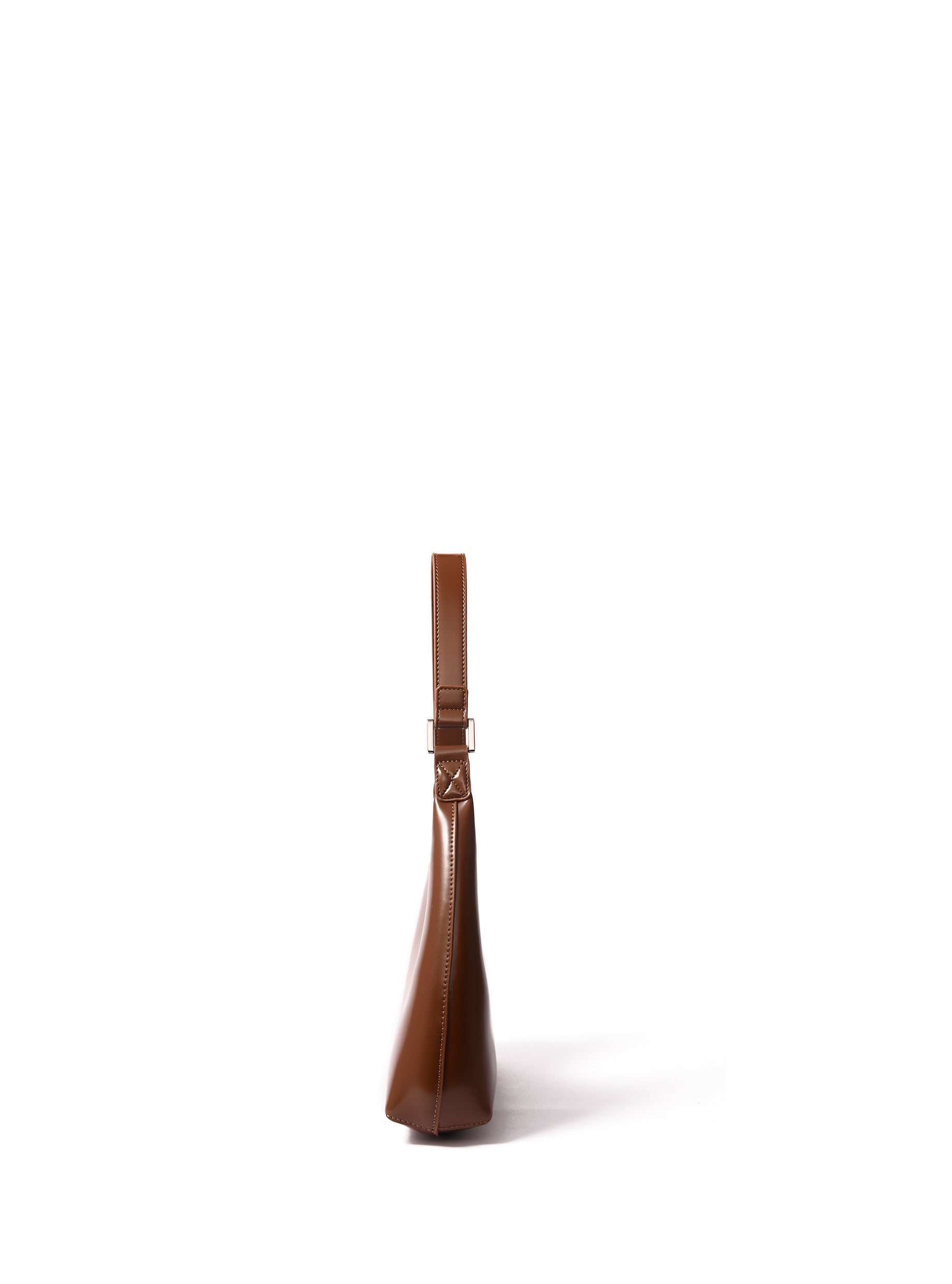 Premium Alexia small hobo bag in smooth caramel leather, elegant and sophisticated, genuine leather with cotton lining, silver hardware by Bob Oré at brixbailey.com