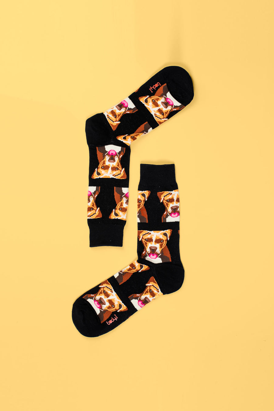 Dog pattern socks pack of 4, black and navy blue, premium cotton blend, stylish dog lover gift, best-selling cozy socks for men by Body and I at brixbailey.com