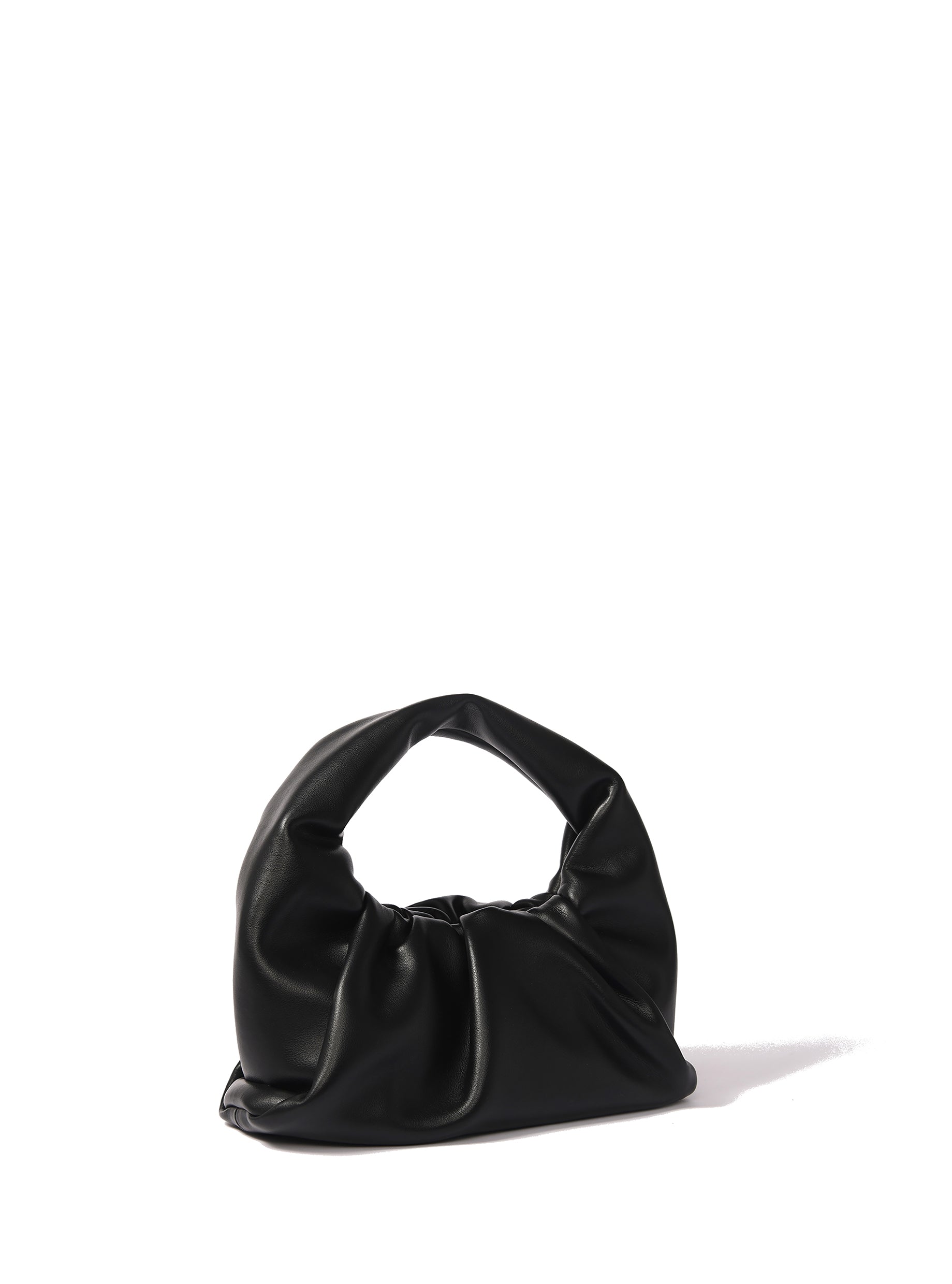Luxury Marshmallow Croissant Bag, premium soft black leather, trendy evening handbag, stylish foldable design by Bob Oré at brixbailey.com