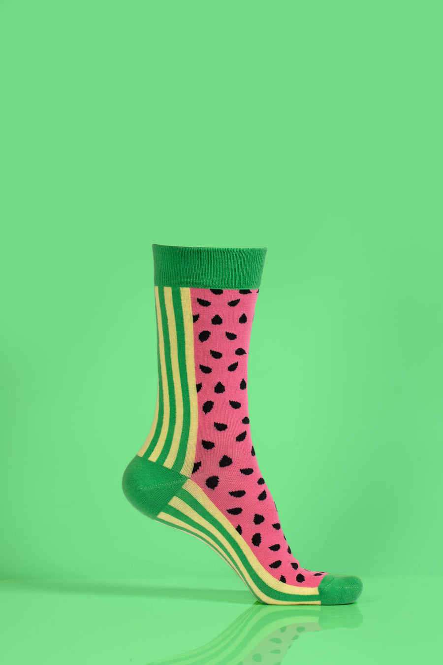 Luxury watermelon socks for men, premium cotton blend, stylish spring design, best-selling fun print, size 40-45 by Body and I at brixbailey.com