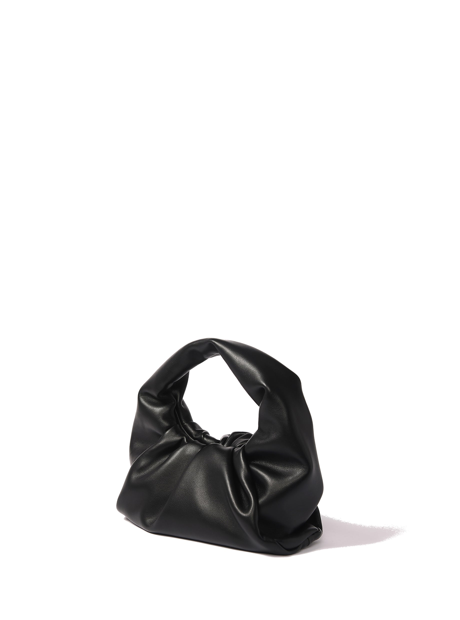 Luxury Marshmallow Croissant Handbag, Premium Soft Leather Black Evening Bag, Trendy Statement Piece by Bob Oré at brixbailey.com