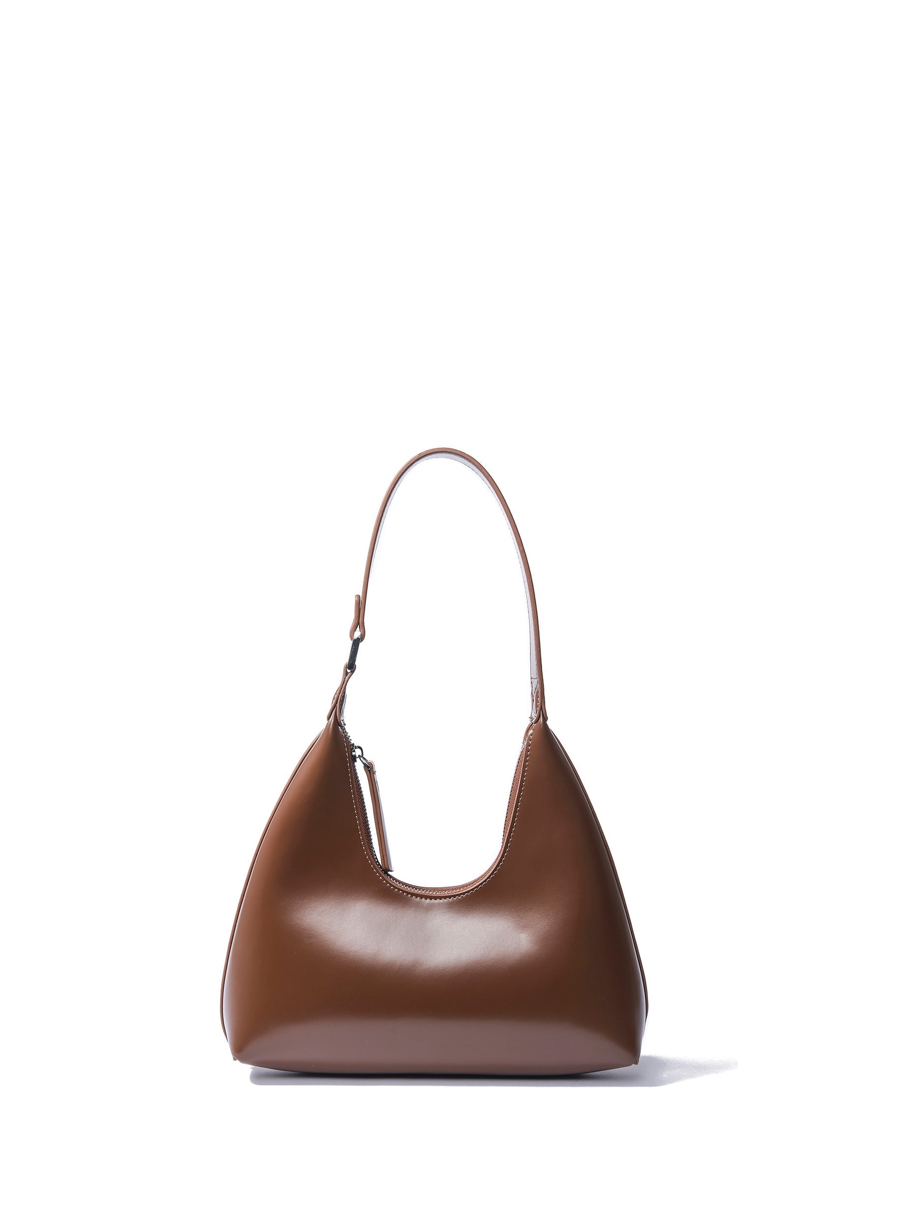 Luxury Alexia small hobo bag in caramel, premium genuine leather with silver hardware, elegant and sophisticated design by Bob Oré at brixbailey.com