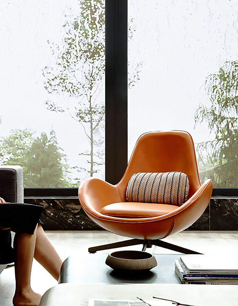 Snail Brown Chair, Leather