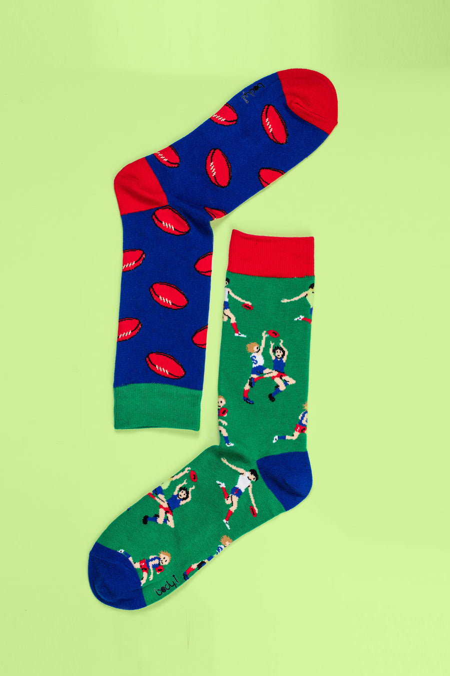 Rugby mismatch socks pack of 4, premium sporty rugby print socks for men, comfortable cotton blend, trendy mix and match design by Body and I at brixbailey.com