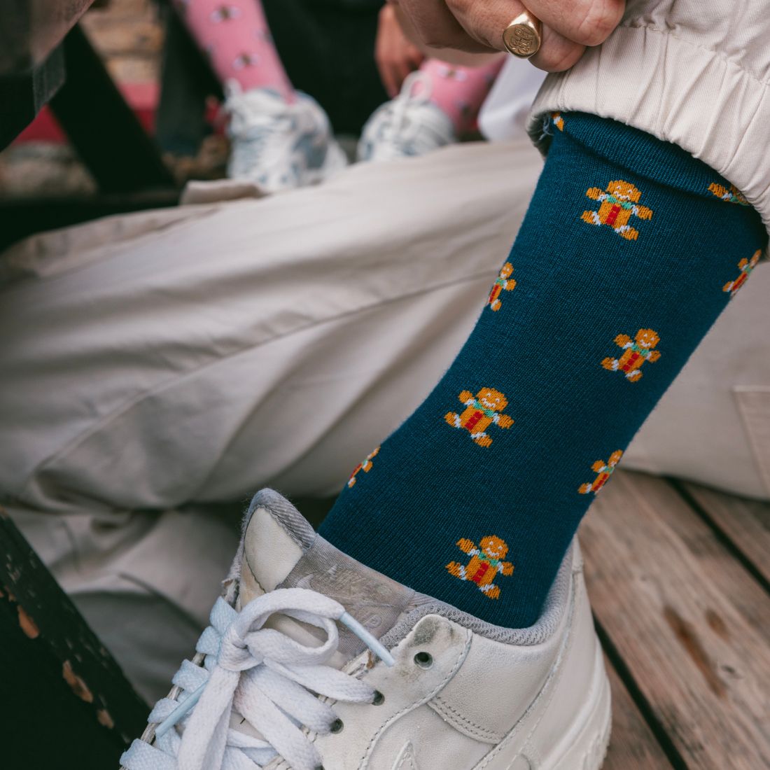 Gingerbread Men Matching Bamboo Socks (Adult &amp; Child)