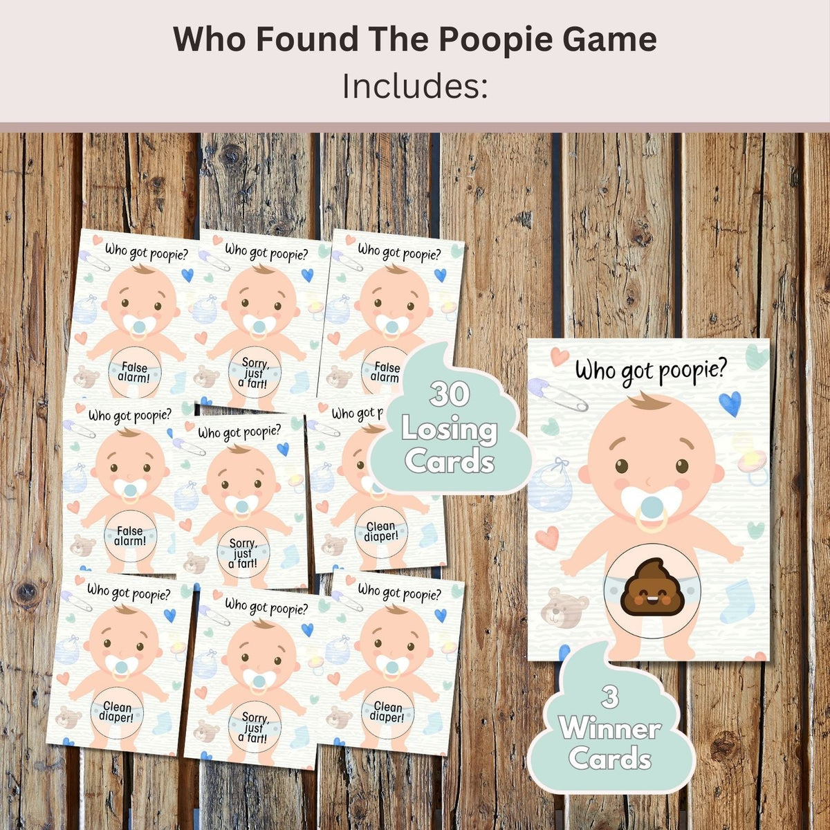 Baby Shower Scratch Off Game - 33 Card Pack