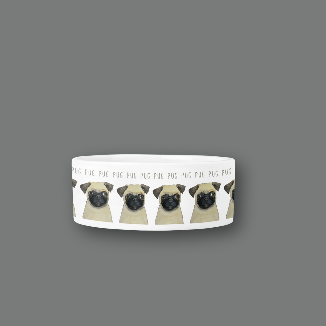 Pug Perfection: The High-End Ceramic Dog Bowl for Snorty Royals!