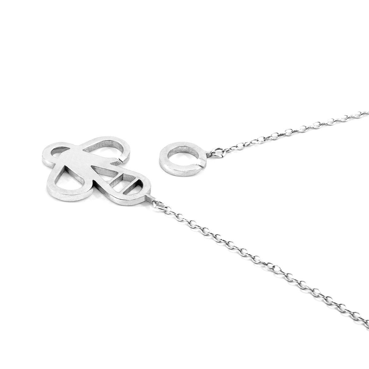 Twin Circle Link Paradise Silver Necklace Pendant