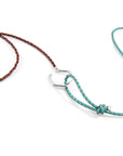 Turquoise Blue Storey Silver and Braided Leather Bracelet