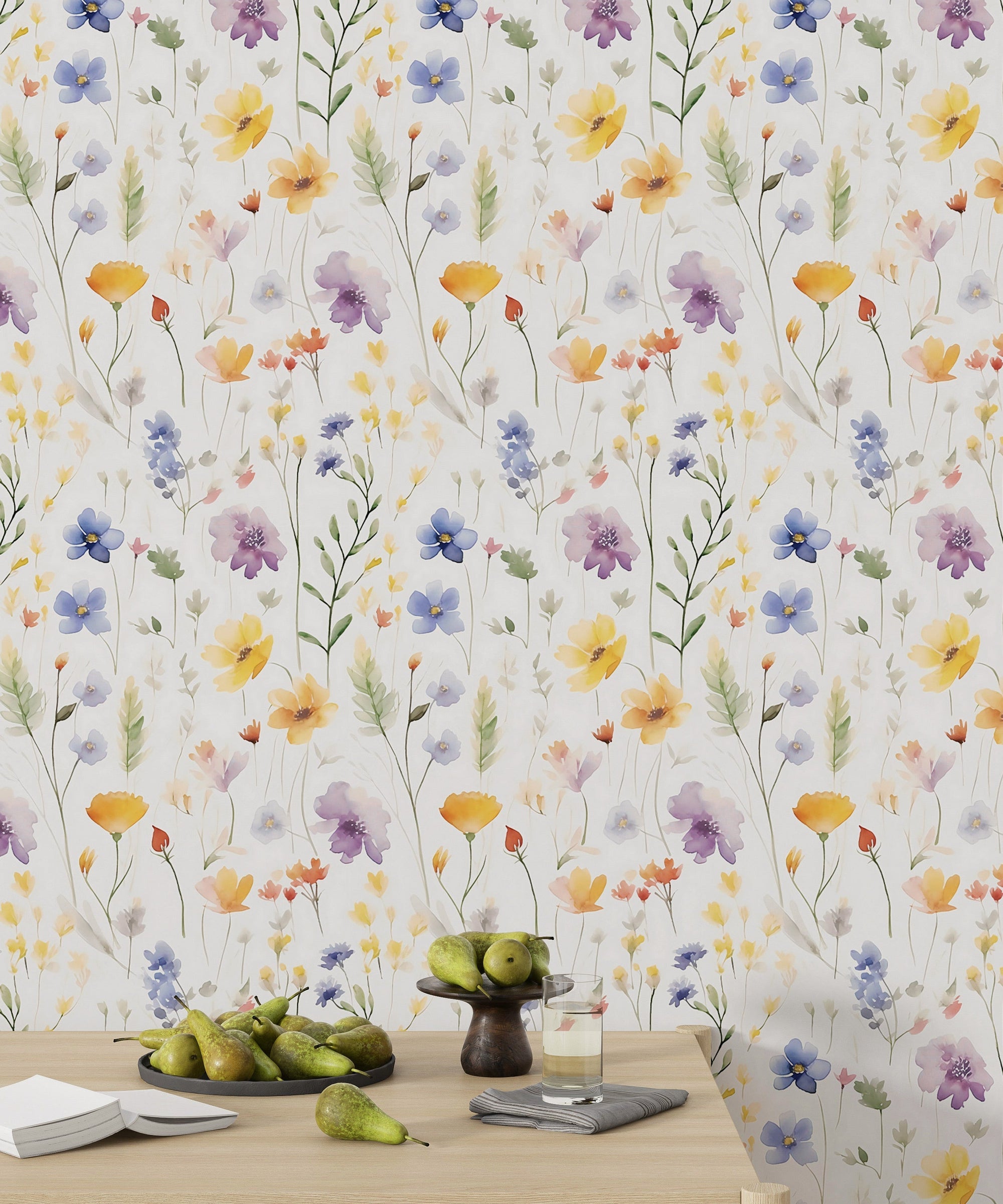 Watercolor Wild Flower Wallpaper