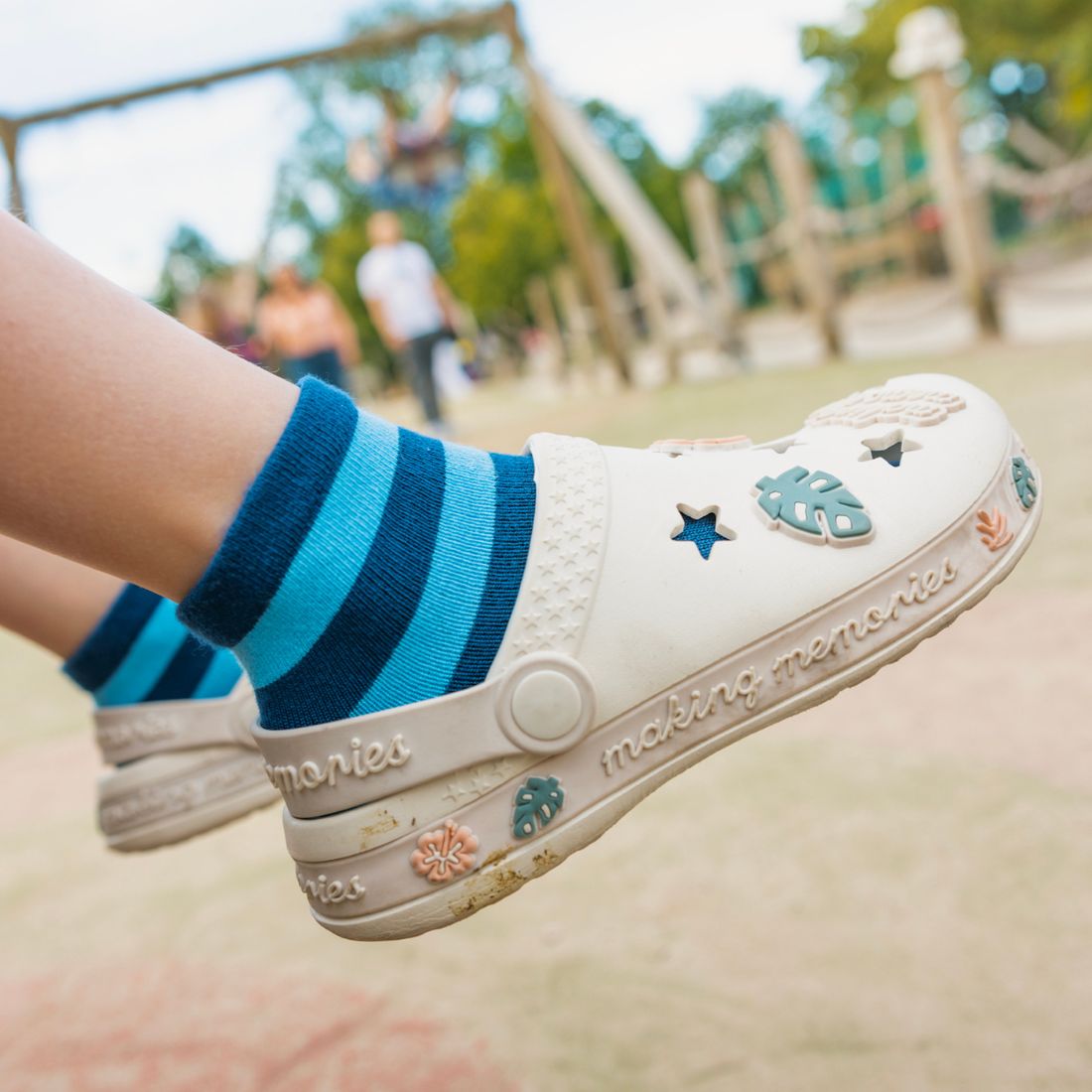 Blue Stripe Matching Bamboo Socks (Adult &amp; Child)