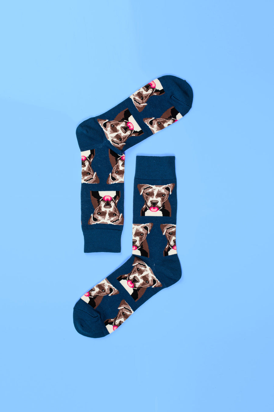 Navy blue dog pattern socks, stylish and comfortable, premium cotton blend, best-selling dog lover gift, luxury men socks by Body and I at brixbailey.com