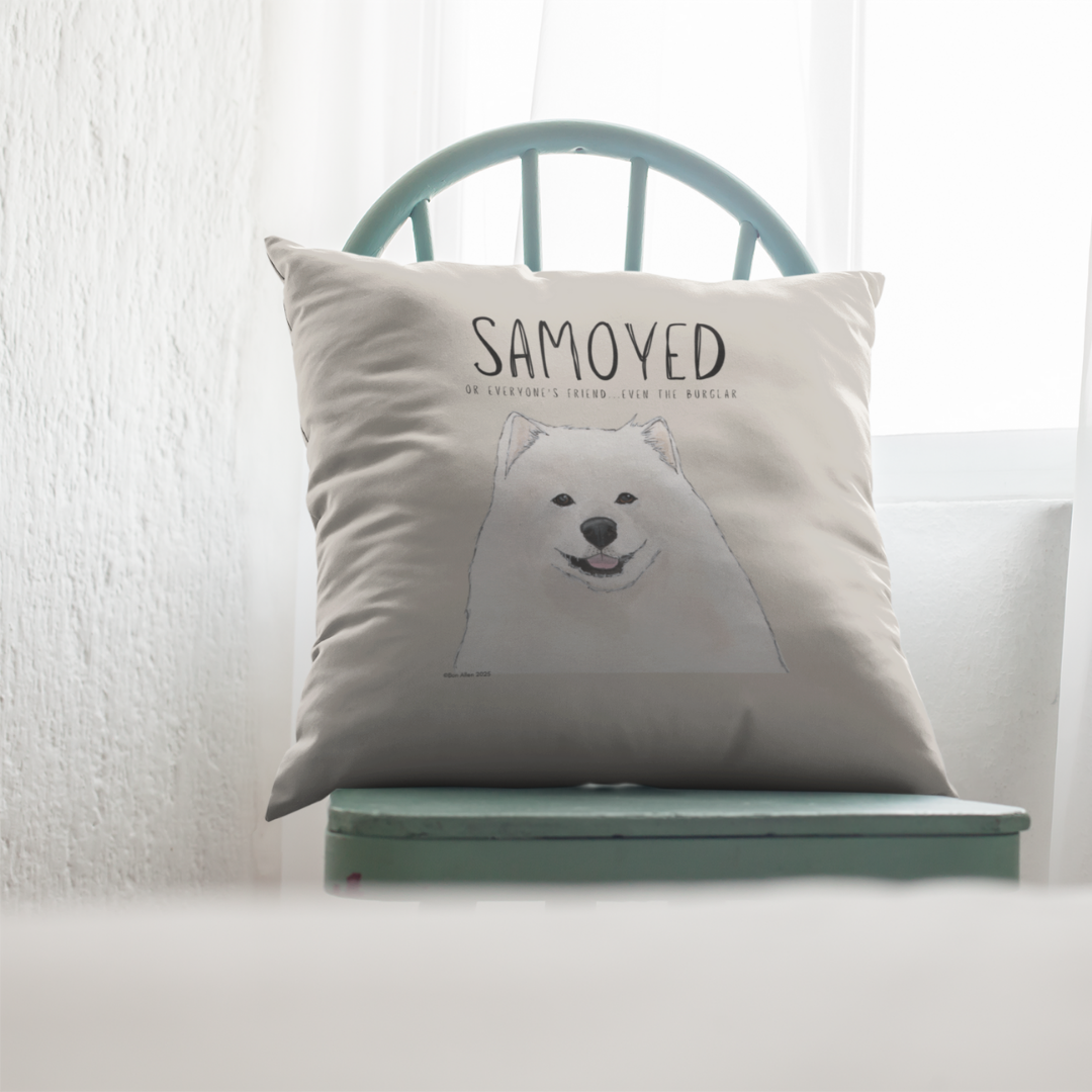 Samoyed Cushion Cover: Everyone’s Friend, Even the Burglar – Add Some Fun to Your Couch!