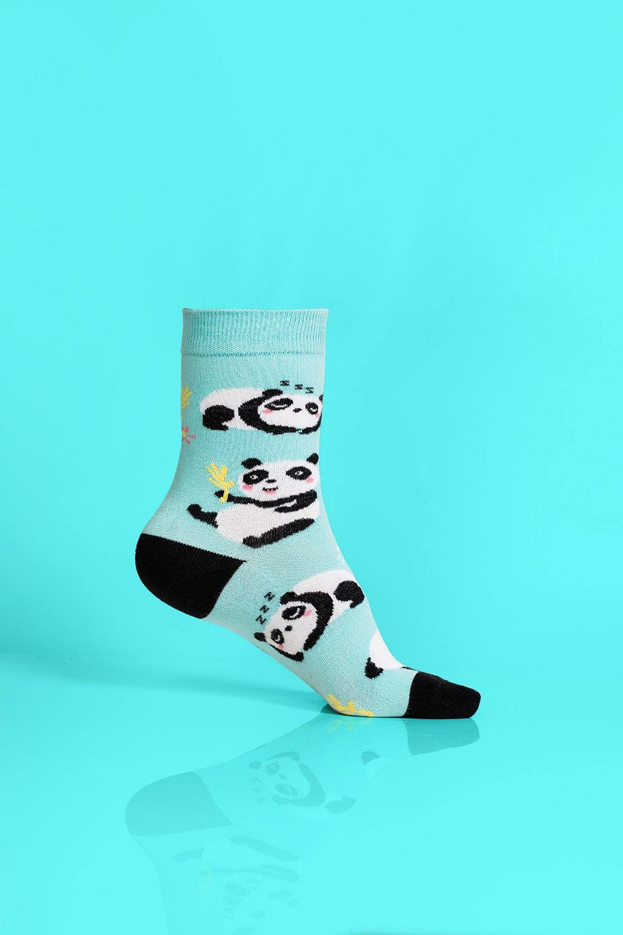 Luxury unisex panda mismatched socks, premium cotton blend, cozy animal print, best-selling novelty gift, trending festive style by Body and I at brixbailey.com