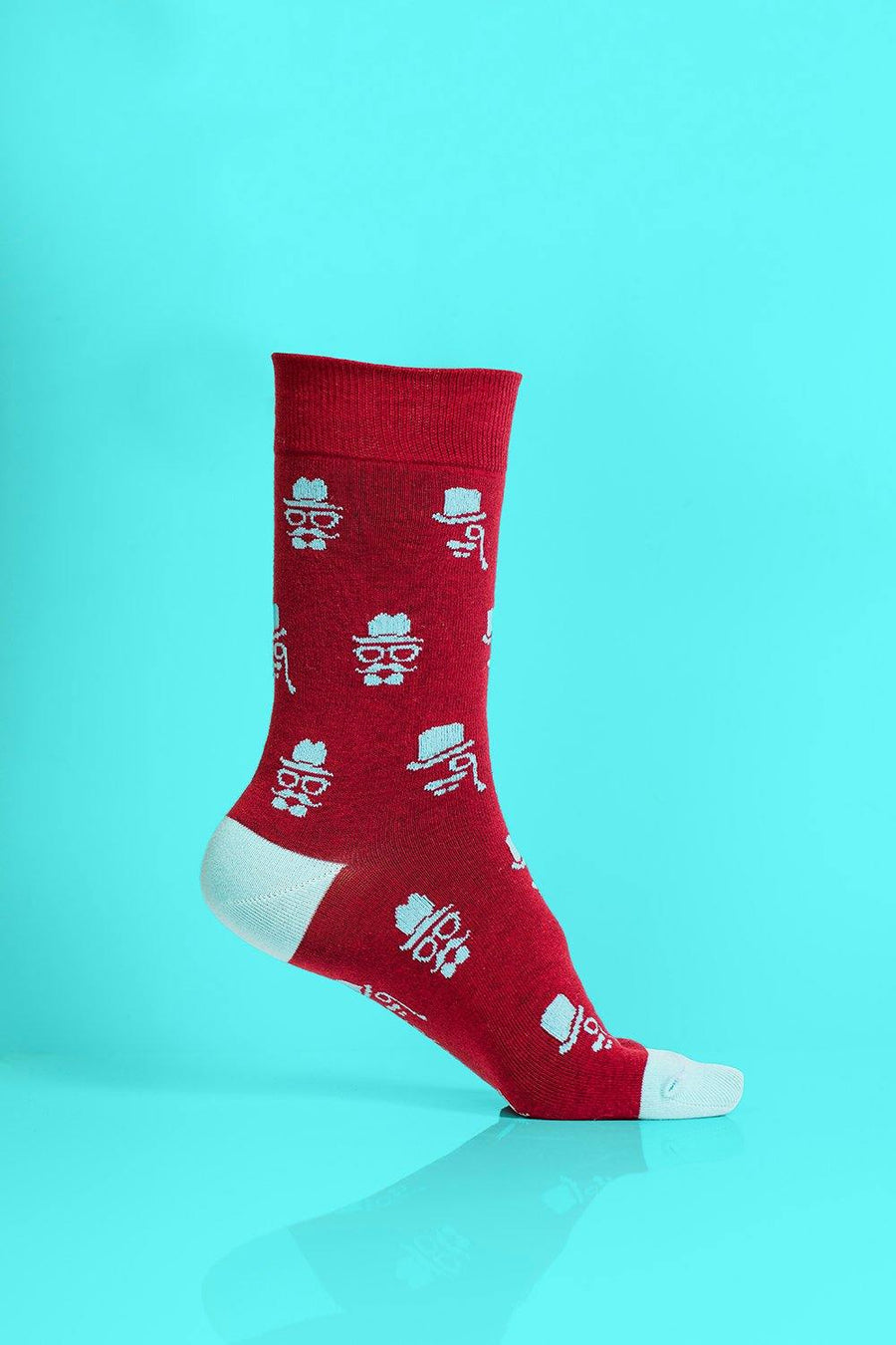 Novelty party socks with glasses and mustache, premium cotton-rich, ultra-snug, trending holiday gift, best-selling pack of 4 by Body and I at brixbailey.com