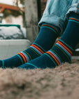 Royal Blue Multi Stripe Bamboo Socks