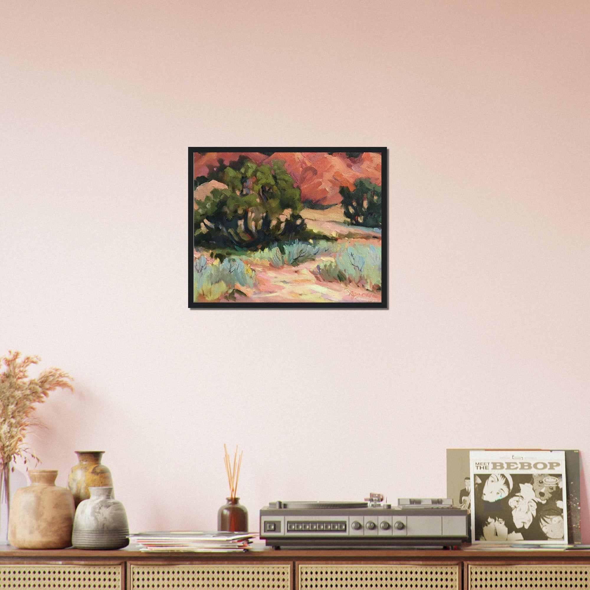 ‘Mesa at Ghost Ranch’ Southwestern Landscape | 16x20 Wooden Framed Art Print | Original Artwork by American Artist Barbara Cleary