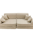 Large Modular Sofa for Kids in Ecru Corduroy