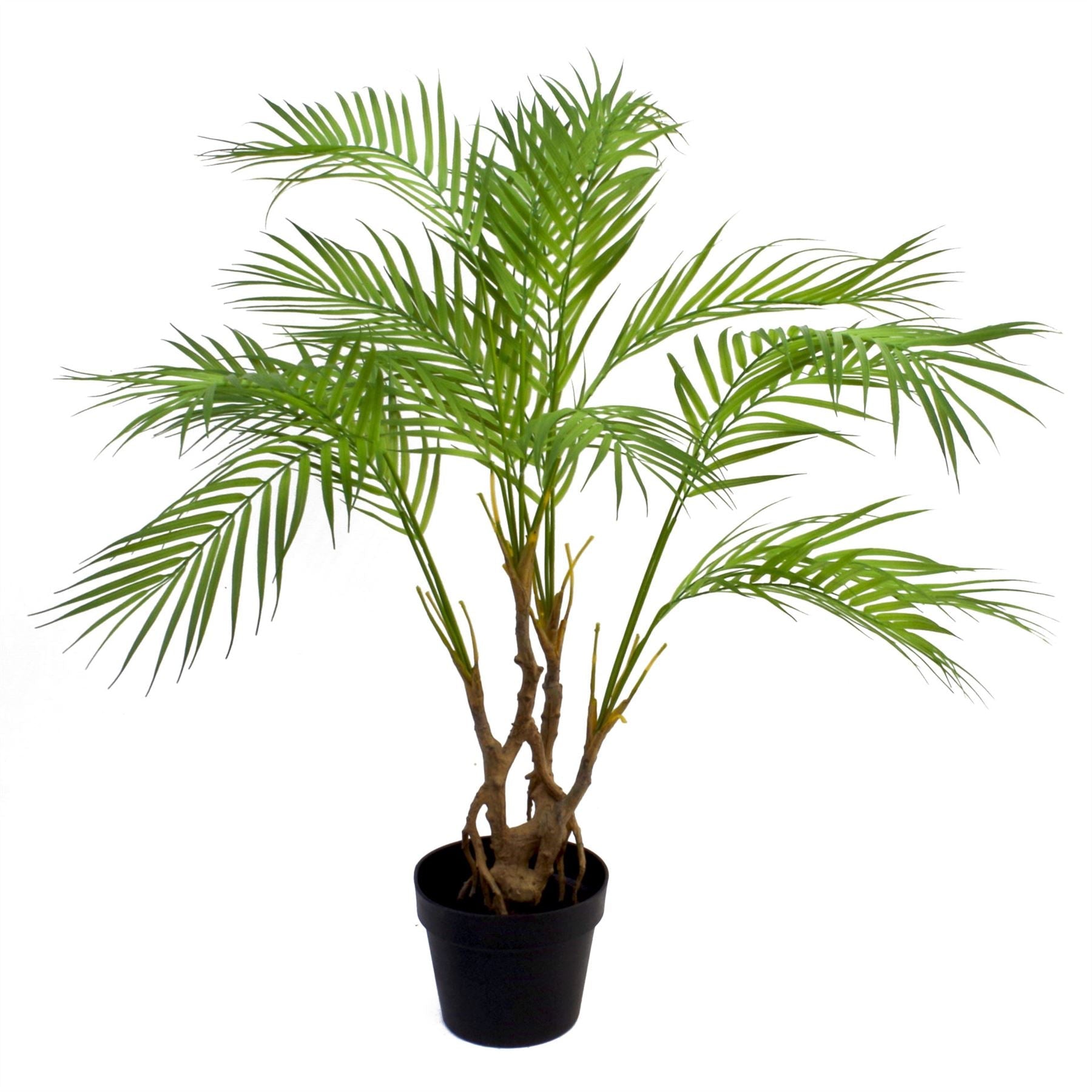 Artificial Palm Tree Areca 90cm Silver Planter Trees-4