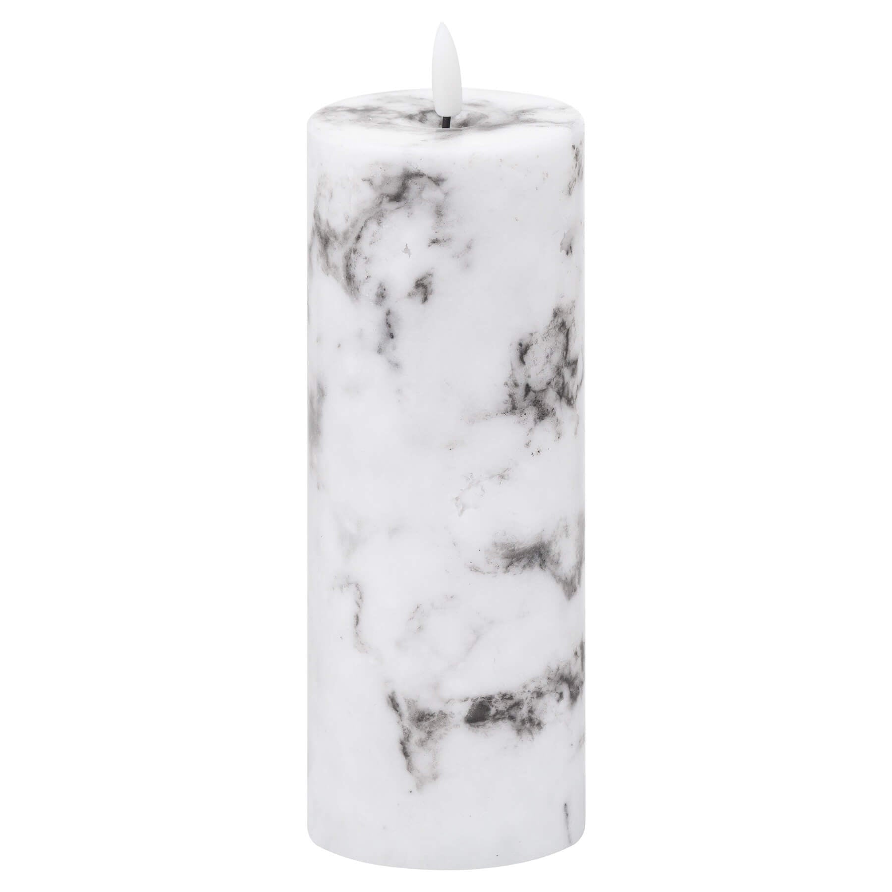 Elegant 3x8 Marble LED Candle | Natural Glow Luxury