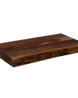 Handcrafted acacia wood chopping board with live edge, natural grain patterns, rich brown tones, 70x40cm, rustic kitchen essential. by RoomLondon at brixbailey.com