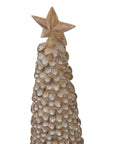 Glittering Beige Cedar Tree with Star