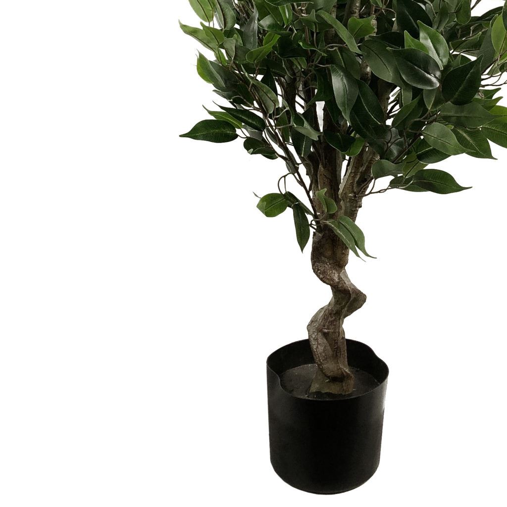 110cm Artificial Ficus Tree Silver Planter-2