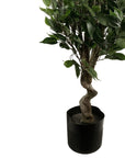 110cm Artificial Ficus Tree Silver Planter-2