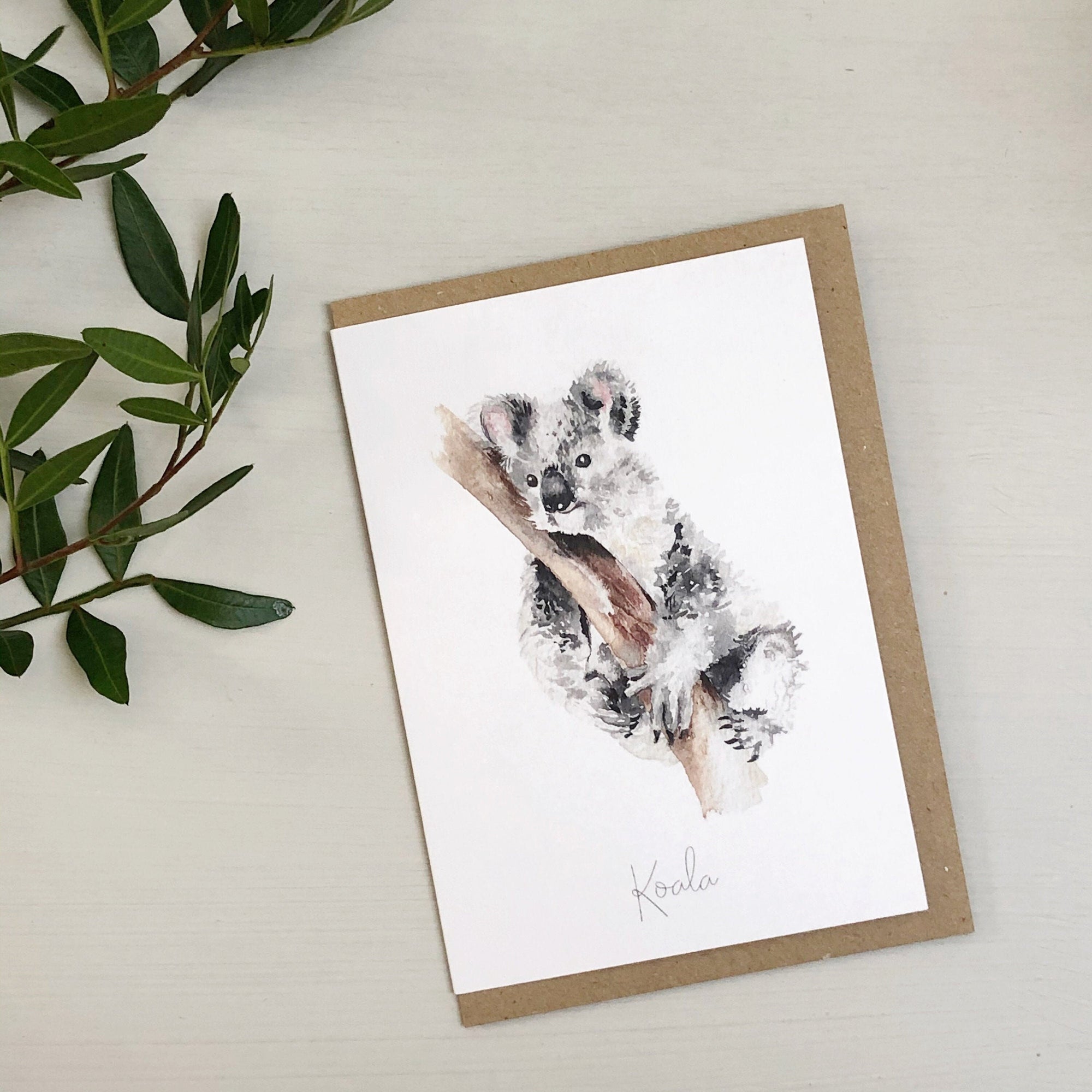Koala Bear hand painted greetings card