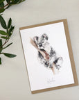 Koala Bear hand painted greetings card
