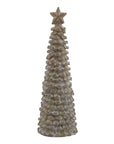 Medium Handcrafted Beige Cedar Holiday Tree with Star