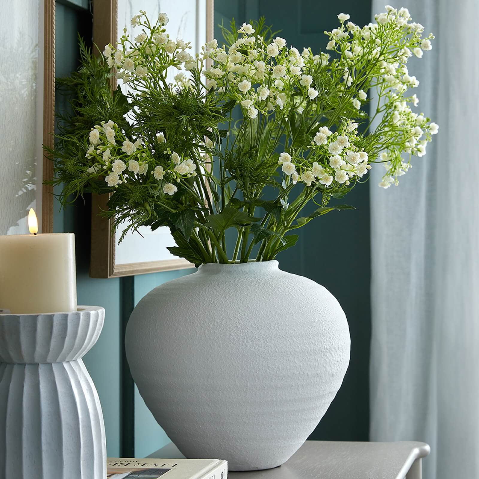 Elegant Large Matt White Ceramic Vase | Modern Home Decor
