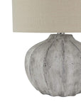 Vintage Flute Table Lamp in Antique White