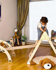 4 Pieces Montessori Climbing Set - Climbing Triangle - Arch/Rocker and 2 Ramps-0