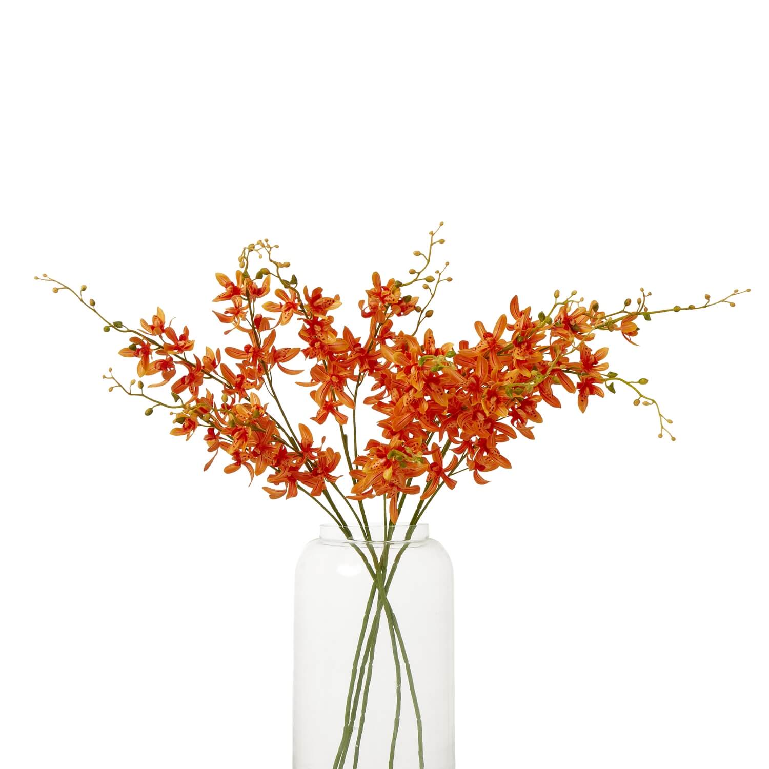 Vibrant Orange Cymbidium Spray | Exotic Floral Elegance