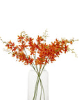 Vibrant Orange Artificial Cymbidium Flower Stem