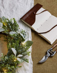 Festive LED Winter Wreath with Eucalyptus and Lambs Ear Foliage