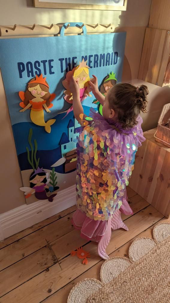 Paste The Mermaid Felt Play Board-Magical Sensory Dress up activity for kids | The Playmakers Co