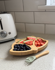 Fox Bamboo Feeding Set - Plate, Bowl, Spoon & Fork Gift Set