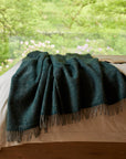 Honeycomb XL Pure New Wool Throw - Emerald/Grey