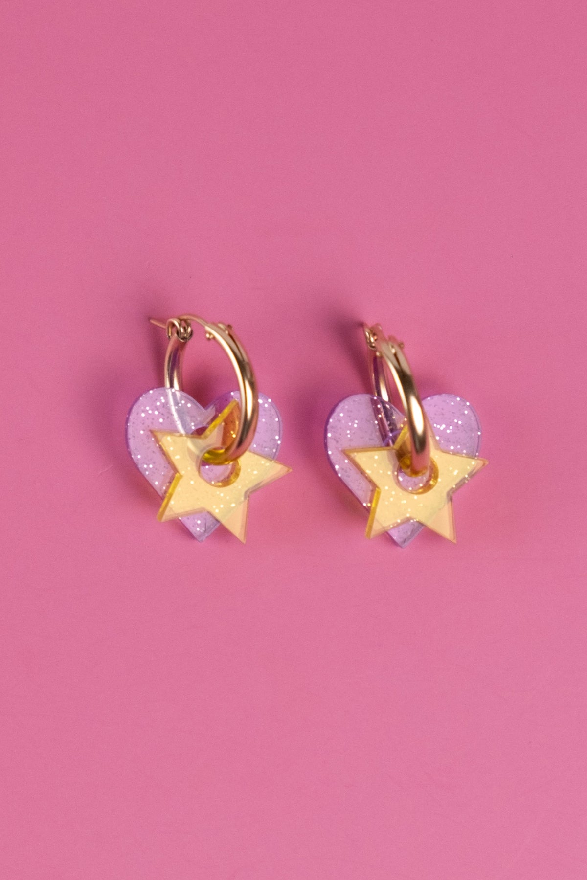 Heart & Star Hoop Earrings