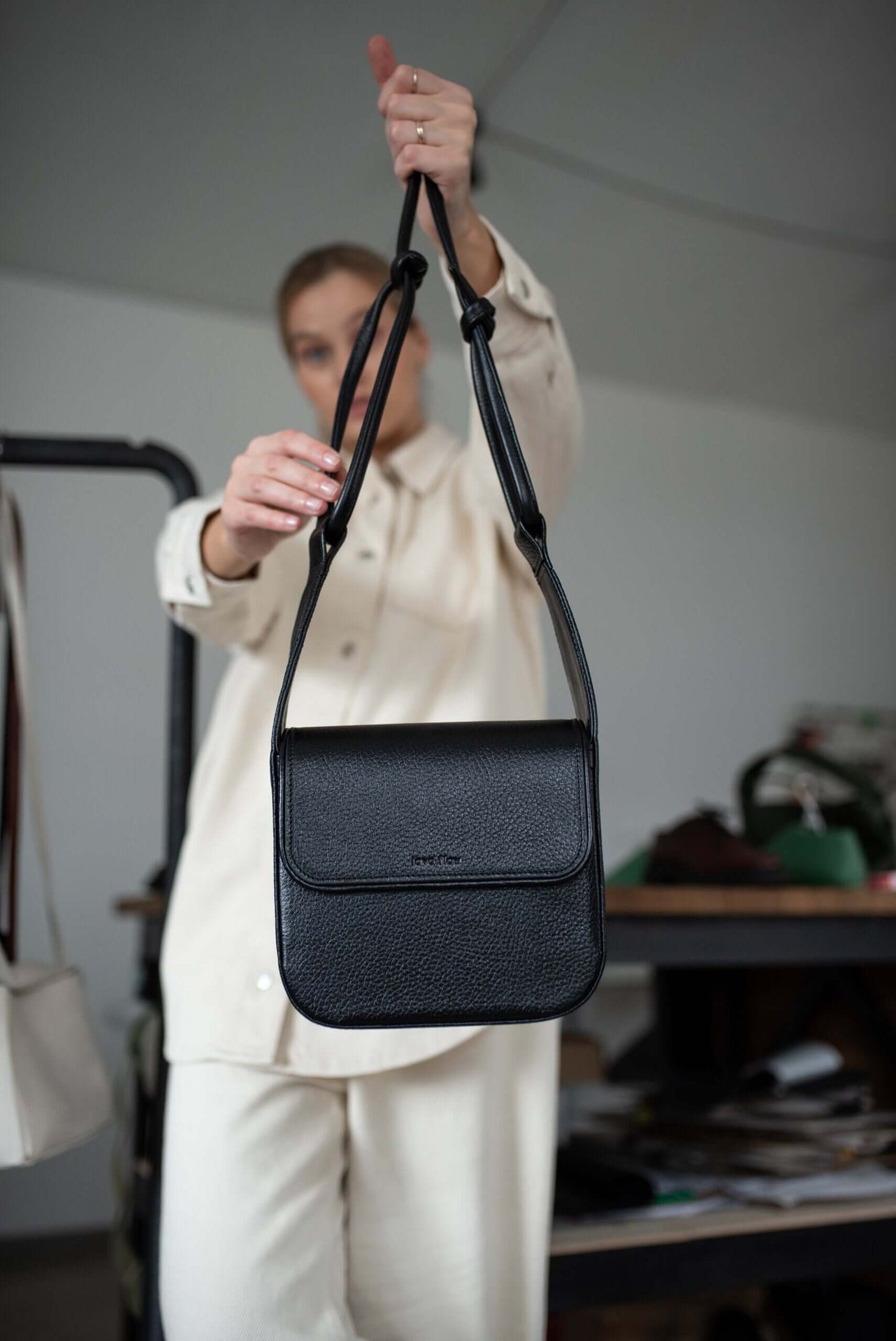 Black Minimalist Crossbody Bag