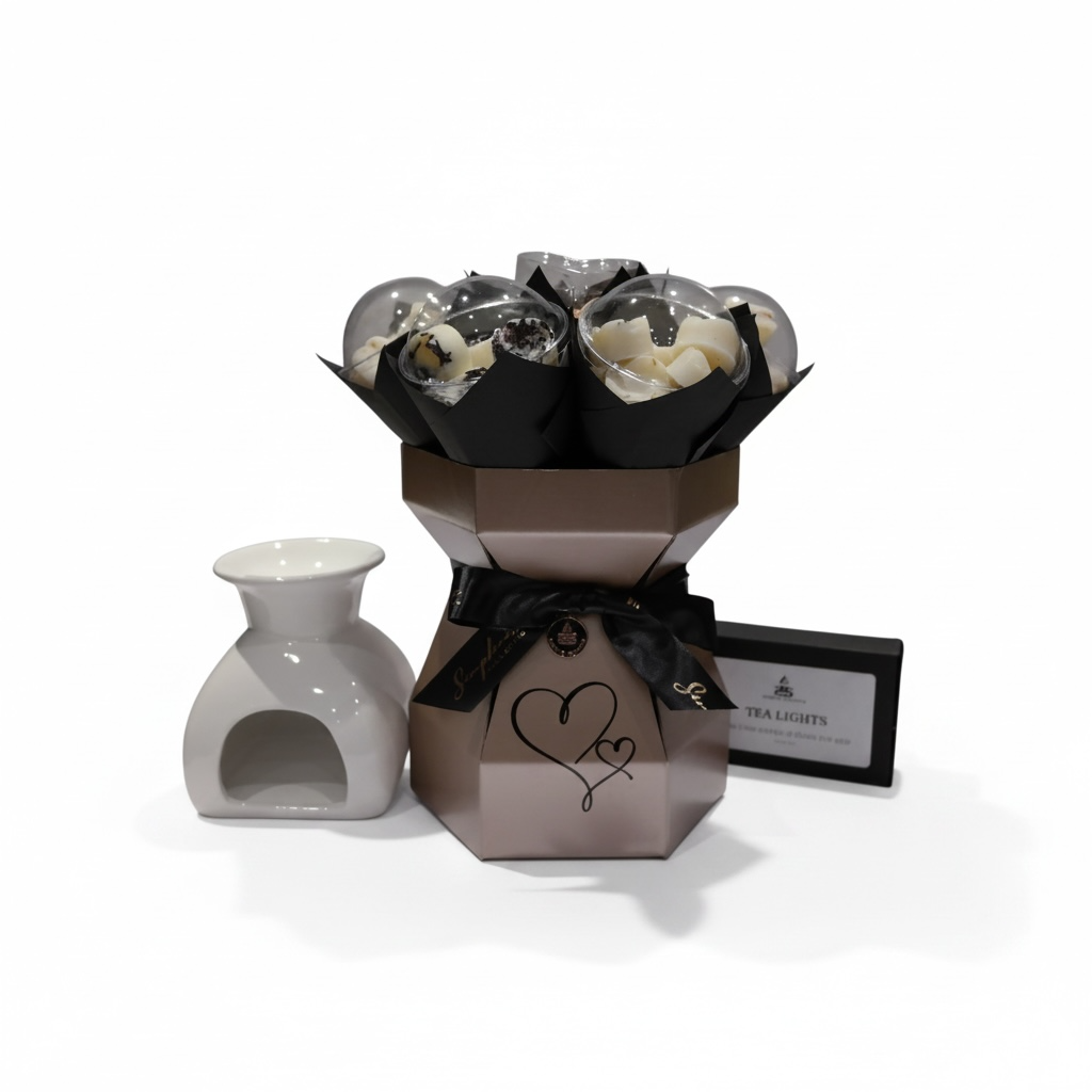 Simple Scents Elegance Wax Melt Flower Bouquet &amp; Wax Melt Burner Gift Set