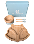 Fox Bamboo Feeding Set - Plate, Bowl, Spoon & Fork Gift Set