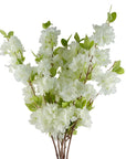 Pack of 6 x Artificial Flowers White Blossom Stem 100cm-0