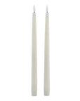 Taupe LED Wax Candle Pair for Ambient Glow