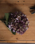 Burgundy Autumn Hydrangea Stem Faux Flower for Home Decor