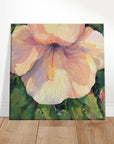 "Hibiscus" 8x8 inch Floral Art Print on Canvas I Original Oil Painting by Barbara Cleary